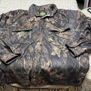 Cabela's Mossy Oak pattern Vintage polyester shell Button-Up Shirt size L/Reg